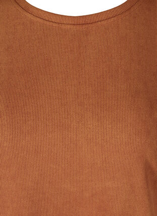 Plain 3/4 sleeve dress with rounded neckline, Glazed Ginger, Packshot image number 2