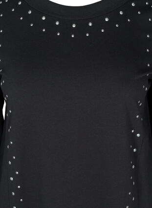 Cotton sweater dress with studs, Black, Packshot image number 2