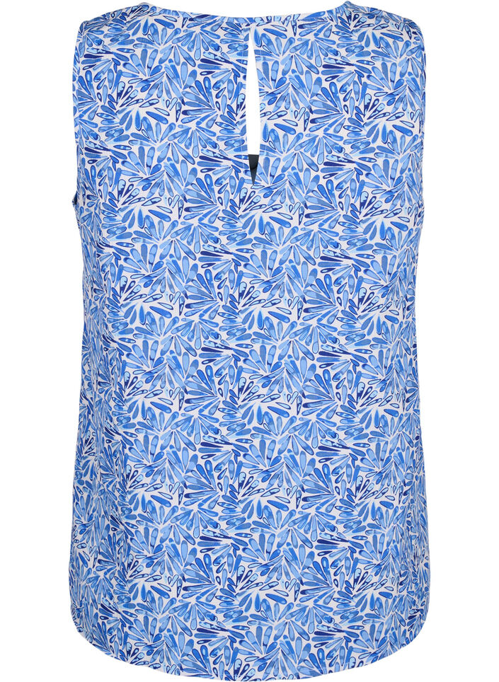 FLASH - Sleeveless top with print, Blue, Packshot image number 1