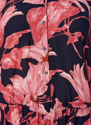 Jumpsuit in viscose with short sleeves, N. Sky Sketch Flower, Packshot image number 2