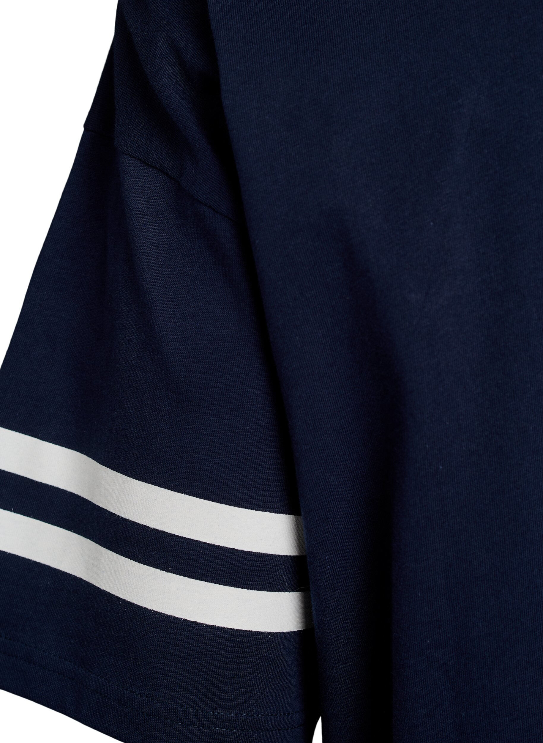 Zizzifashion Sporty oversized college T-shirt, Blue, Packshot image number 3