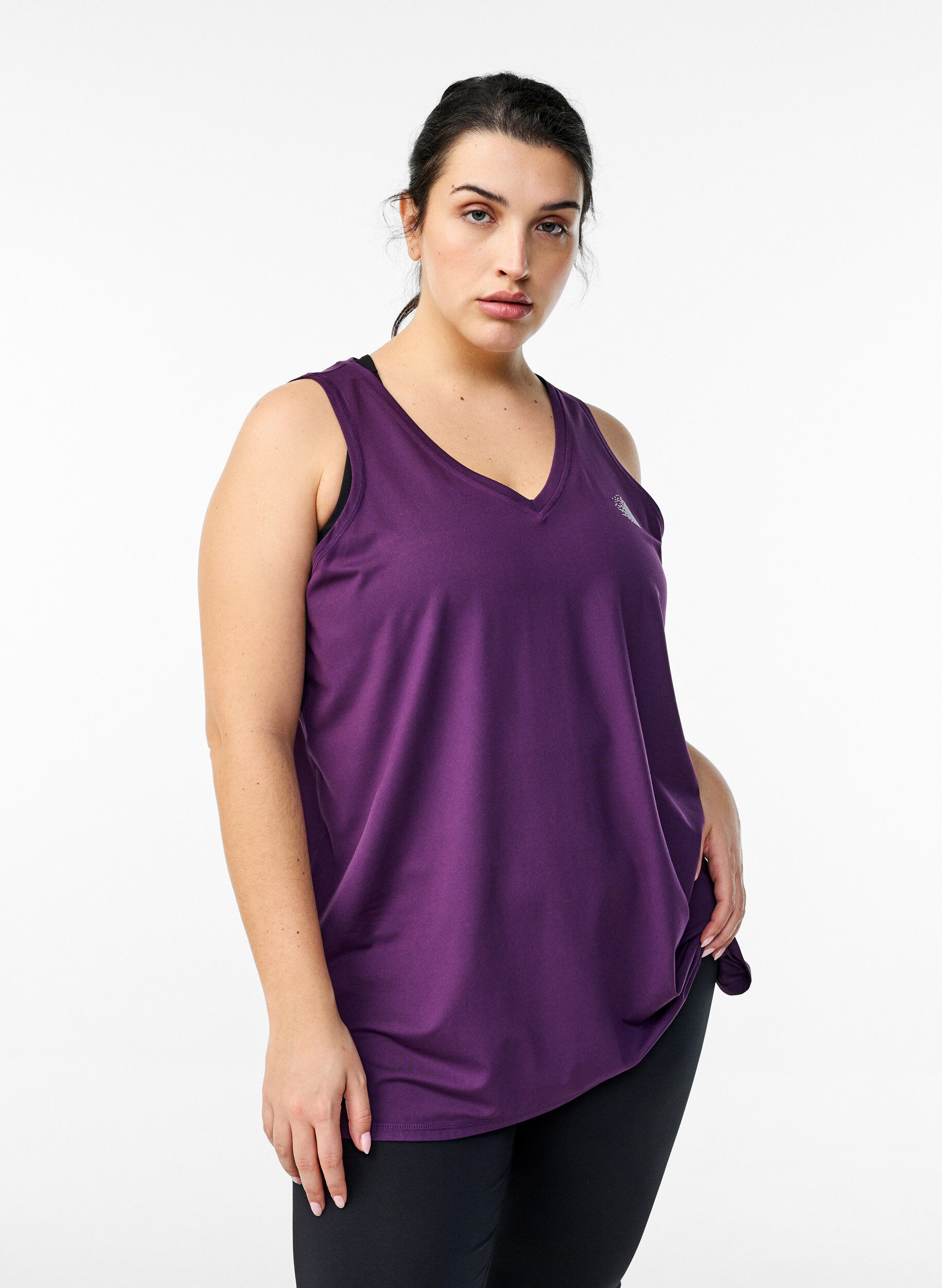 Zizzifashion Workout top with v-neck, Purple, Model image number 0