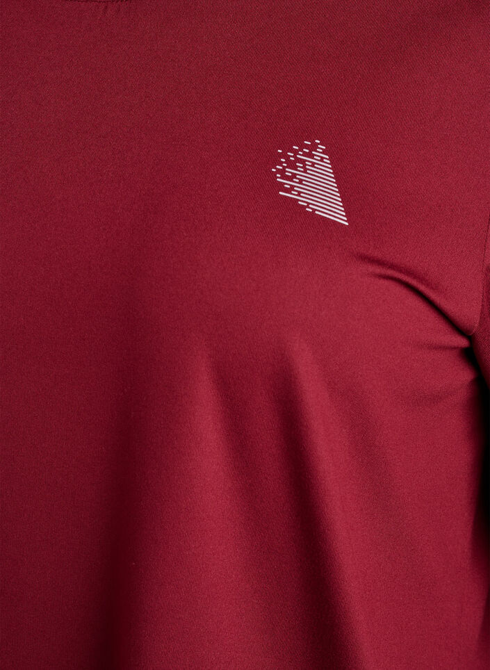 Sports top with 3/4 sleeves, Red, Packshot image number 2
