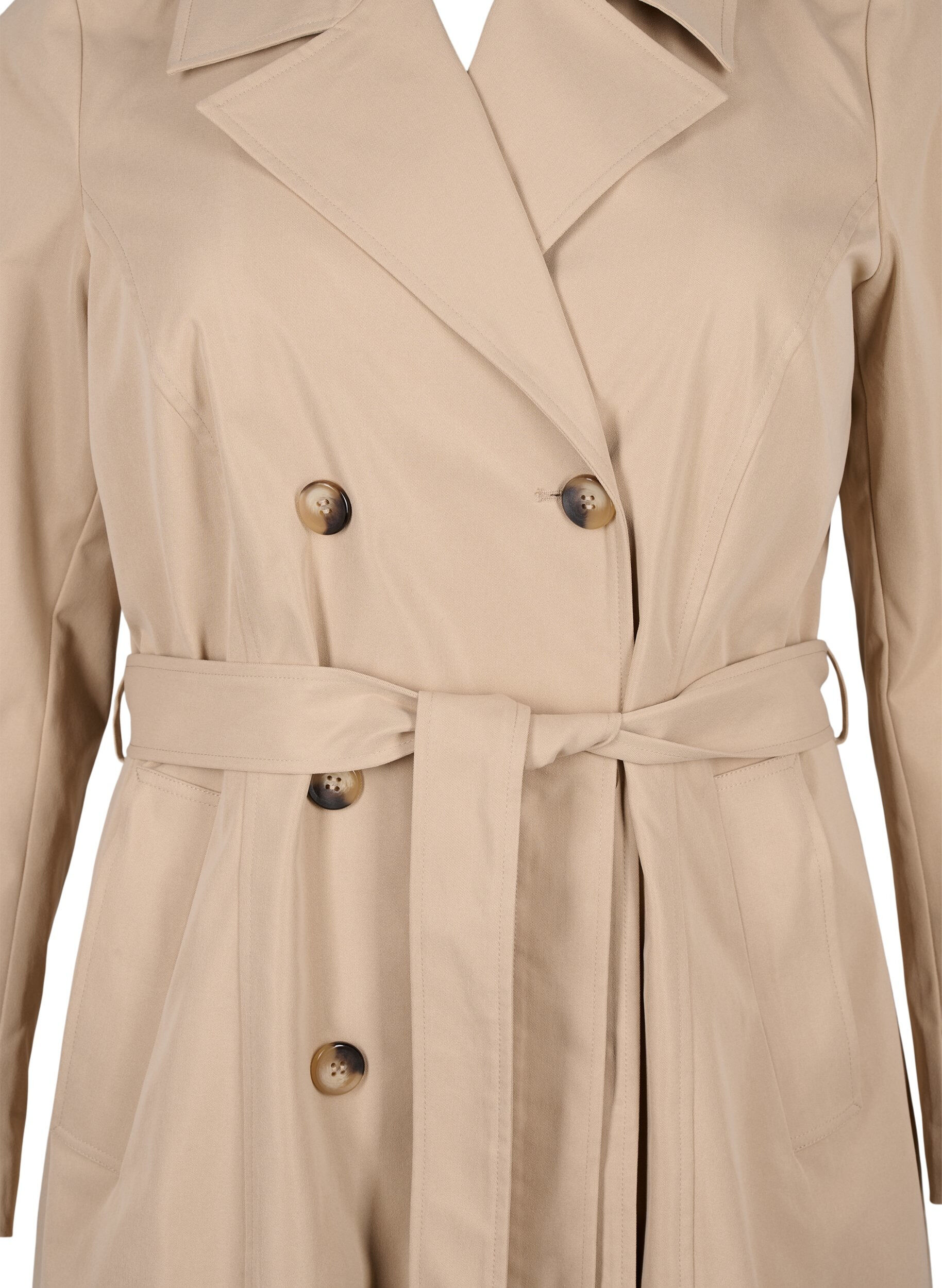Zizzifashion Trench coat with pockets and belt, Nomad, Packshot image number 2
