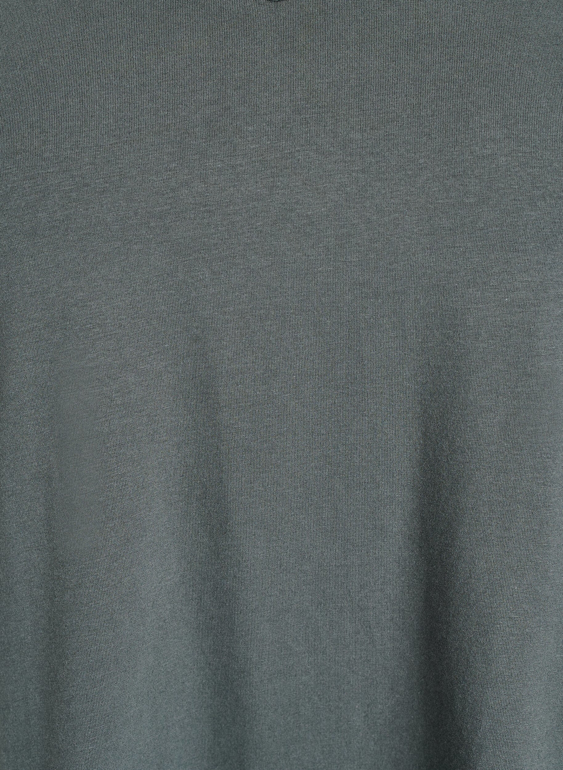 ZizzifashionSolid-coloured basic cotton T-shirt, Green, Packshot image number 2