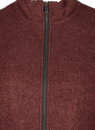 Coat with wool and zipper, Bitter Chocolate, Packshot image number 2