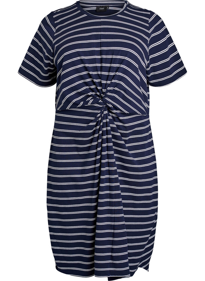 Cotton dress with twist detail, Blue, Packshot image number 0