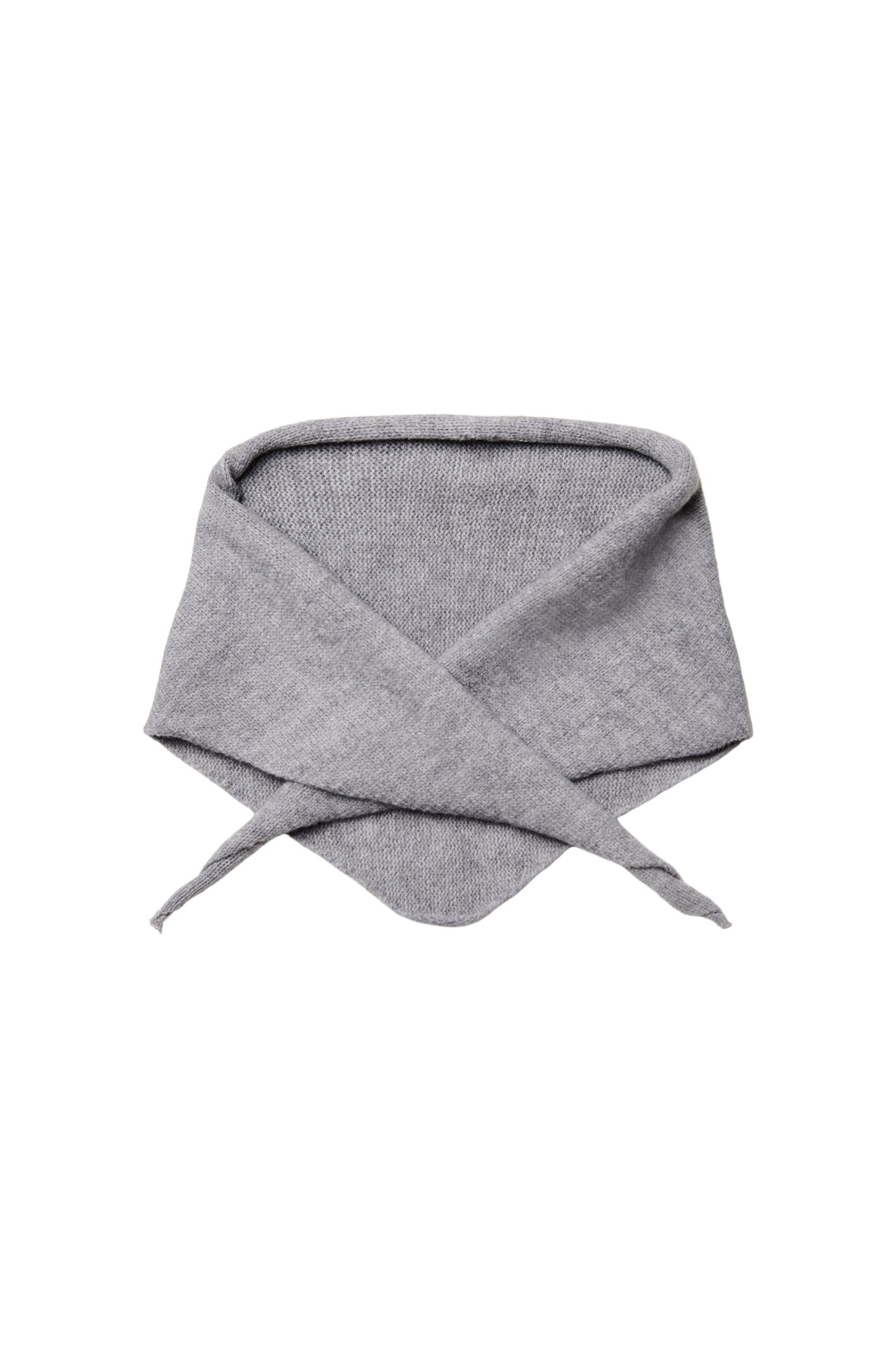 ZizzifashionKnitted triangle scarf, Grey, Packshot image number 0