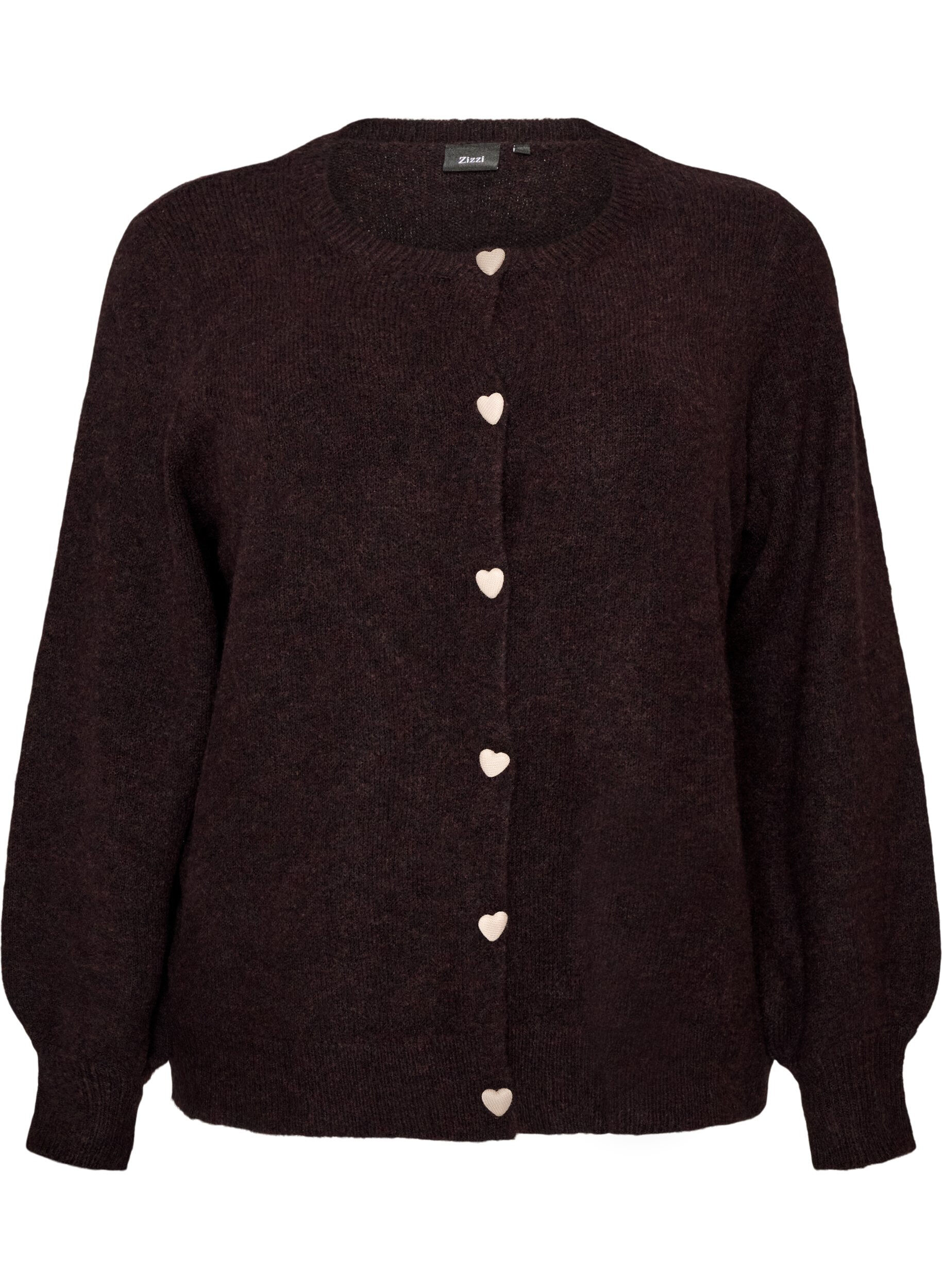 Cardigan with heart-shaped buttons