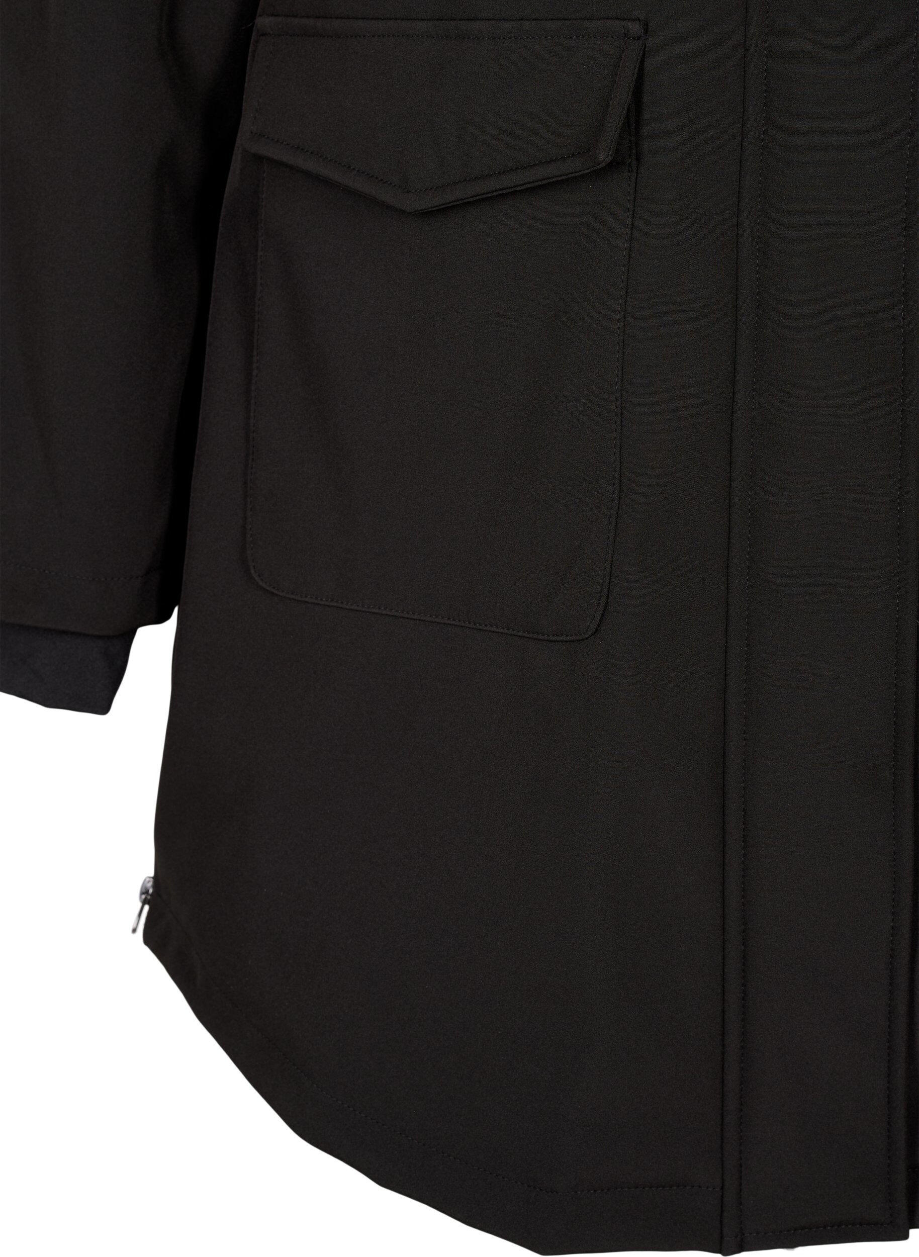 Zizzifashion Water-repellent softshell jacket with quilted lining, Black, Packshot image number 3