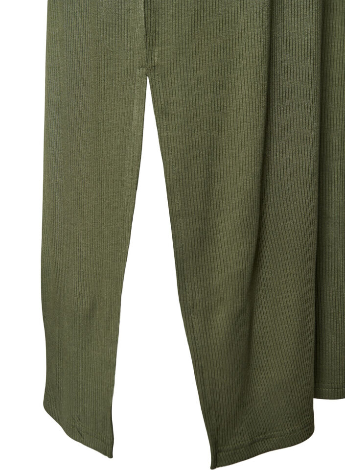 Sleeveless ribbed dress in viscose, Green, Packshot image number 3