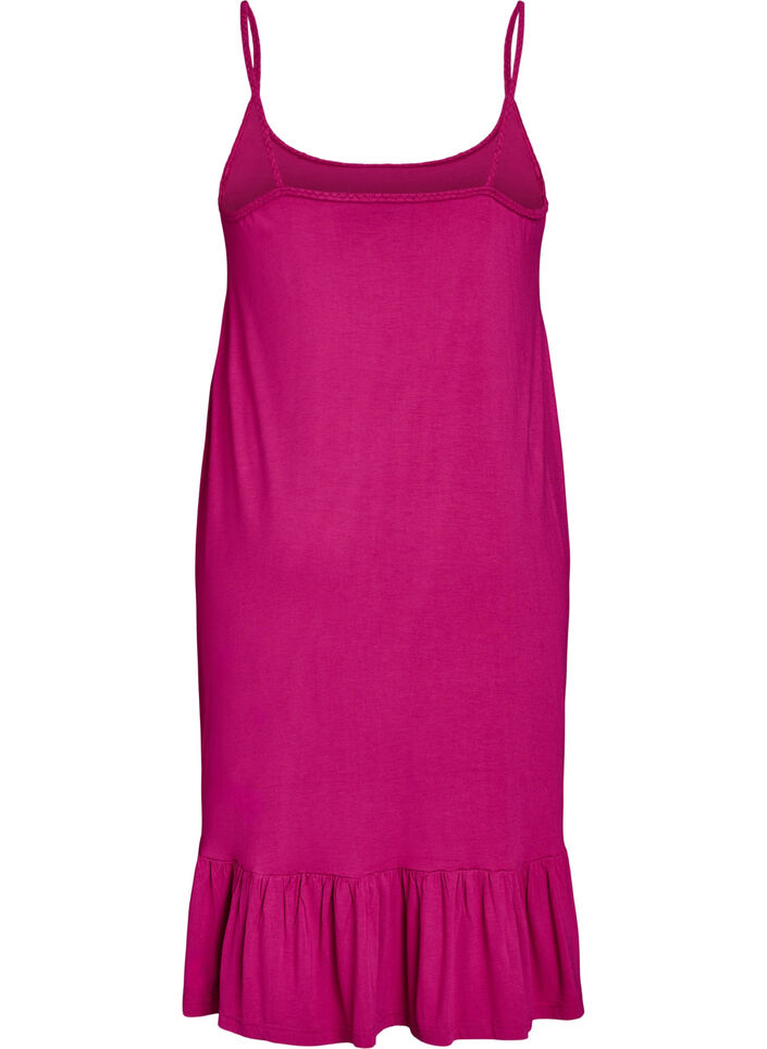 Beach dress in viscose with braided straps, Pink, Packshot image number 1