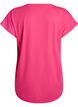 Short sleeve sport t-shirt with v-neck, Pink, Packshot image number 1