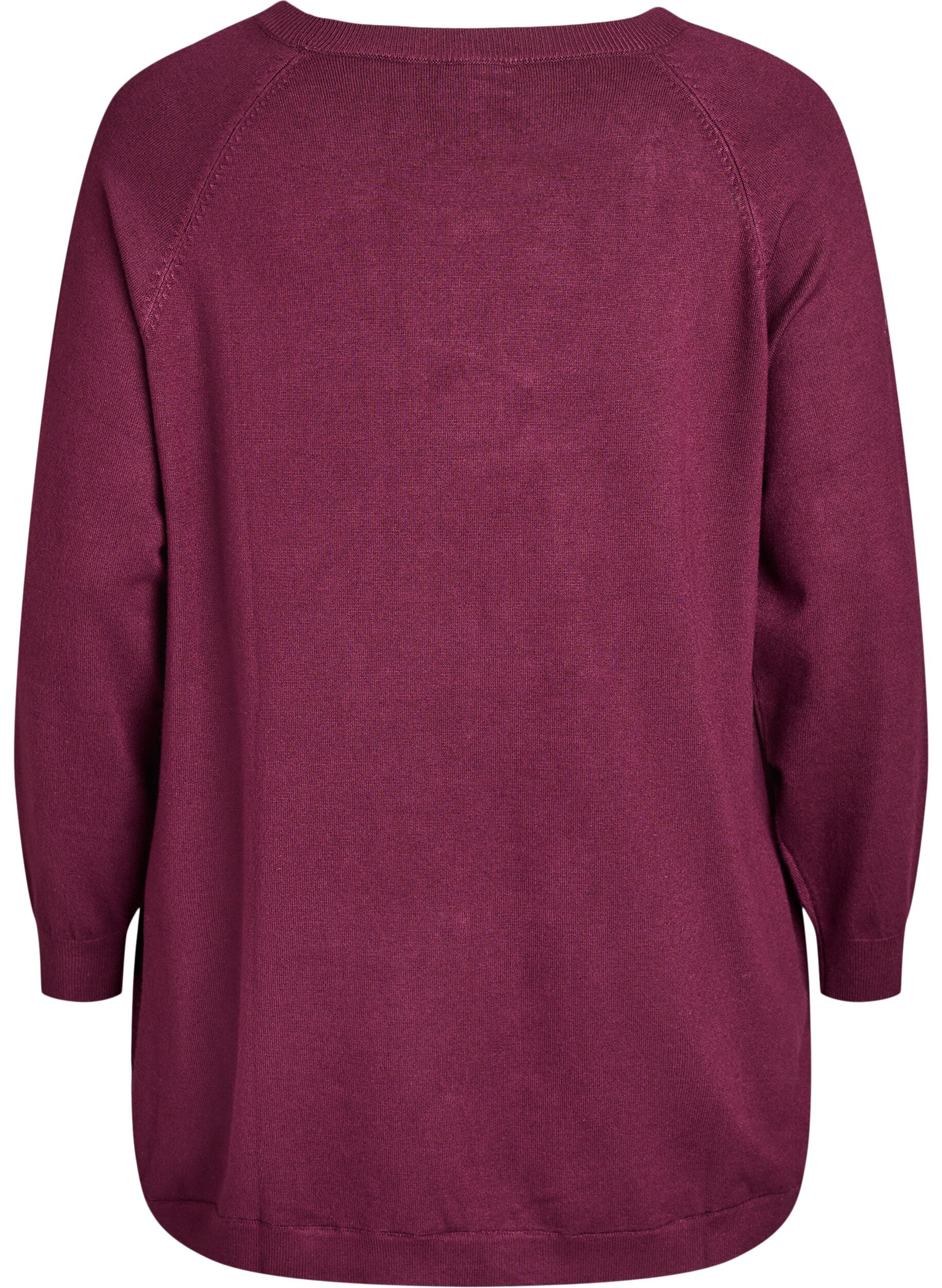 ZizzifashionKnitted blouse with side buttons, Red, Packshot image number 1