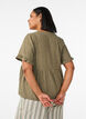 Blouse in linen and viscose with a V-neck and button fastening, Green, Model image number 2