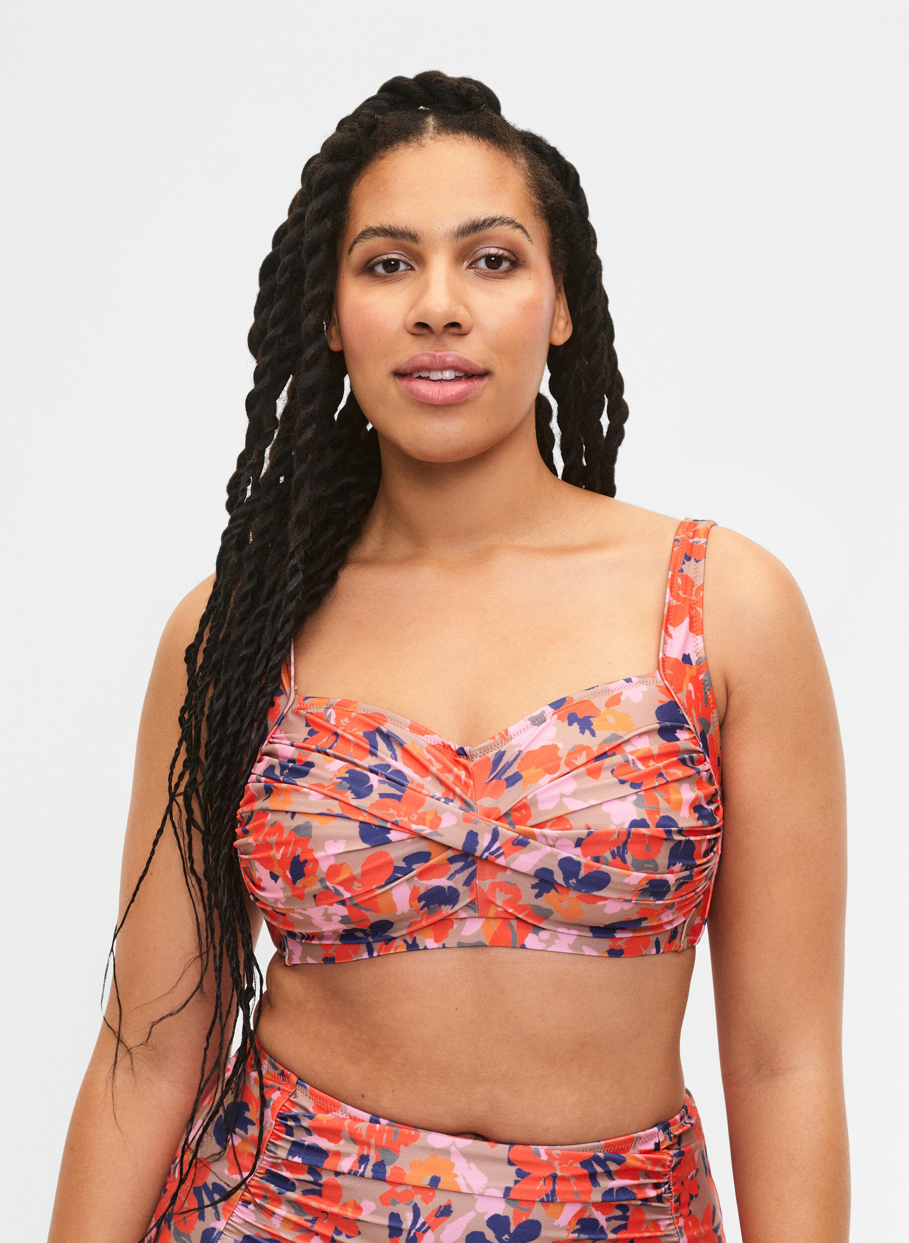 Zizzifashion Printed bikini top, Retro Flower, Model image number 0