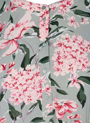 Floral viscose tunic, Slate Gray AOP, Packshot image number 2