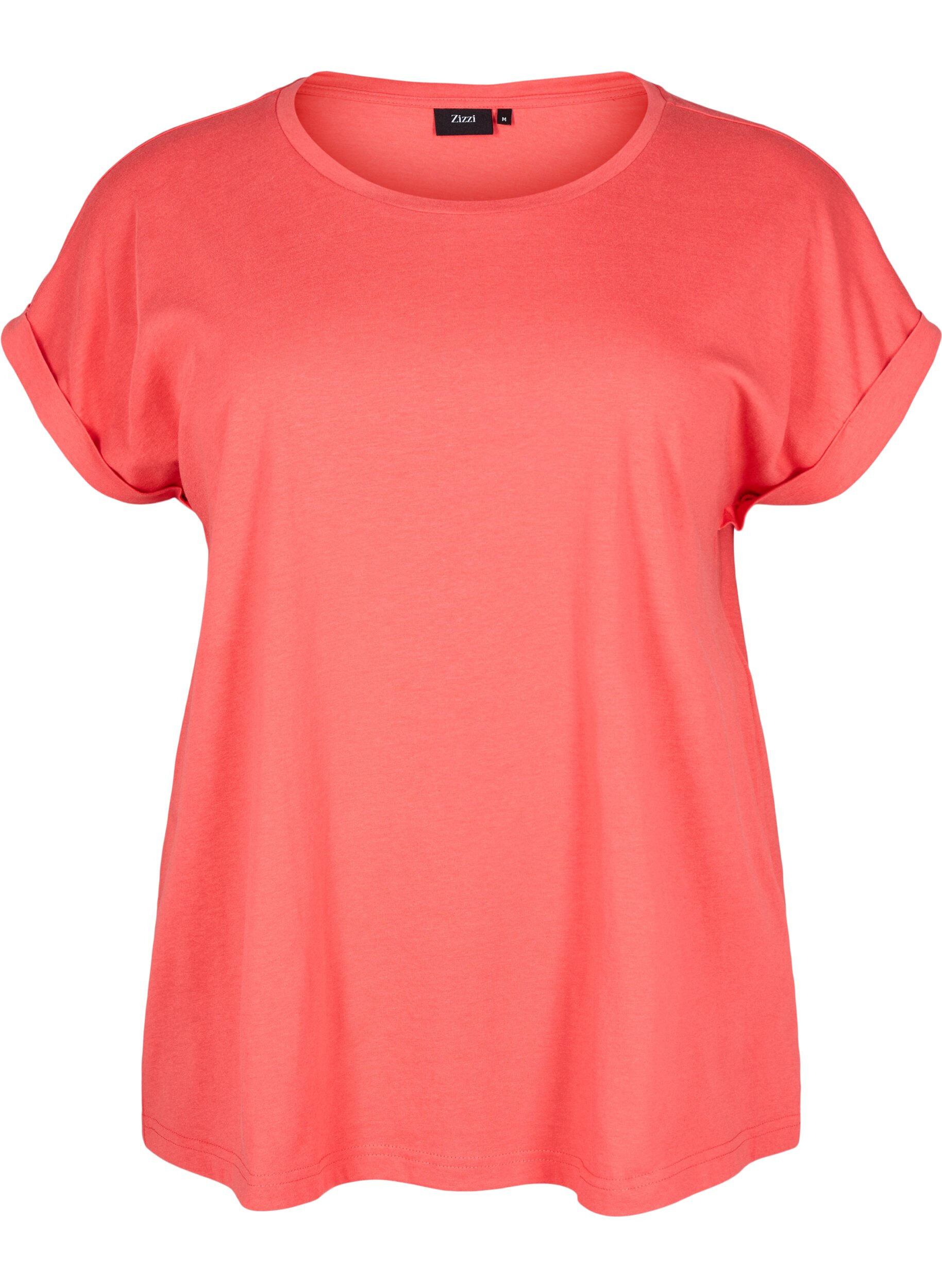 Zizzifashion Short sleeve cotton blend T-shirt, Red, Packshot image number 0