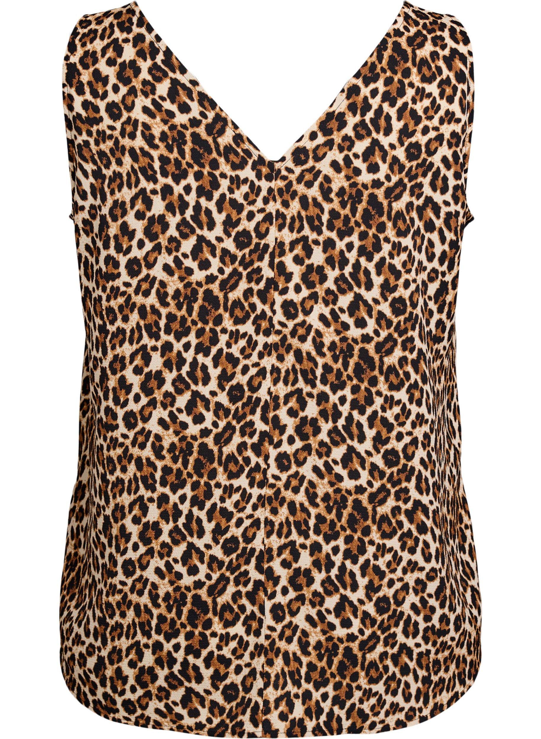 ZizzifashionPrinted top with v-neck, Green, Packshot image number 1