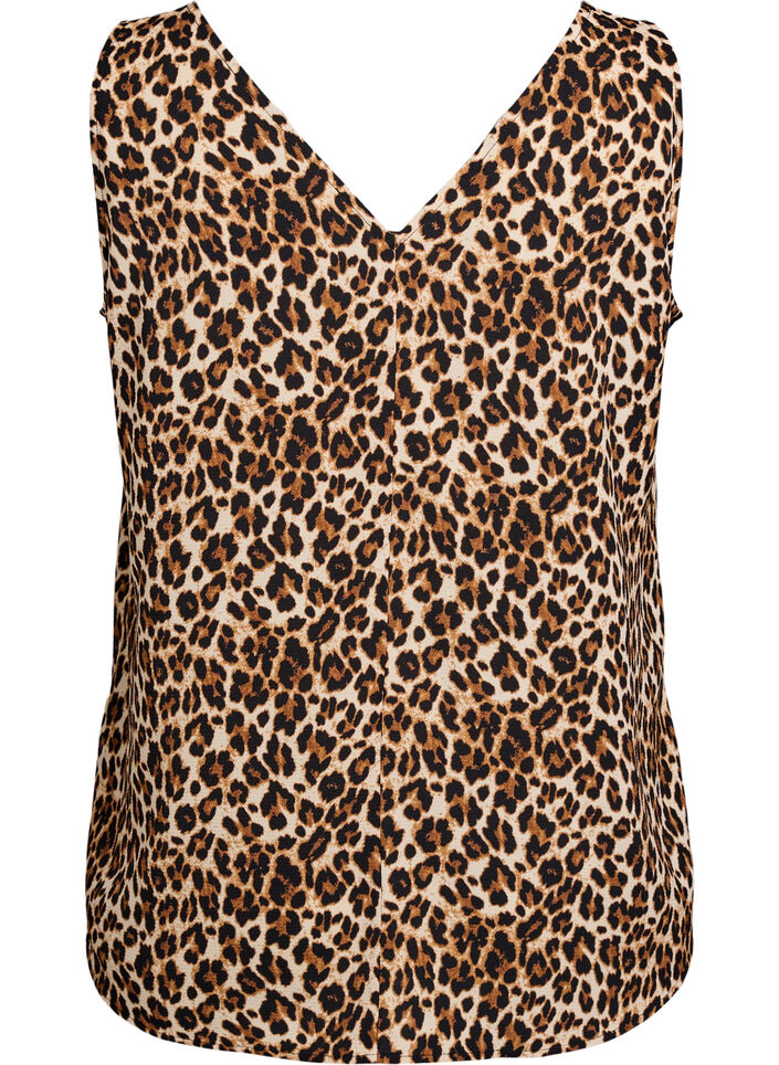 Printed top with v-neck, Green, Packshot image number 1