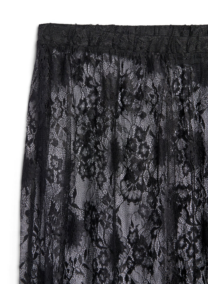Long skirt in sheer lace, Black, Packshot image number 3