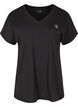 Loose training t-shirt with v-neck, Black, Packshot image number 0