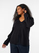 Fine-knit cardigan with fabric-covered buttons, Black, Model image number 0