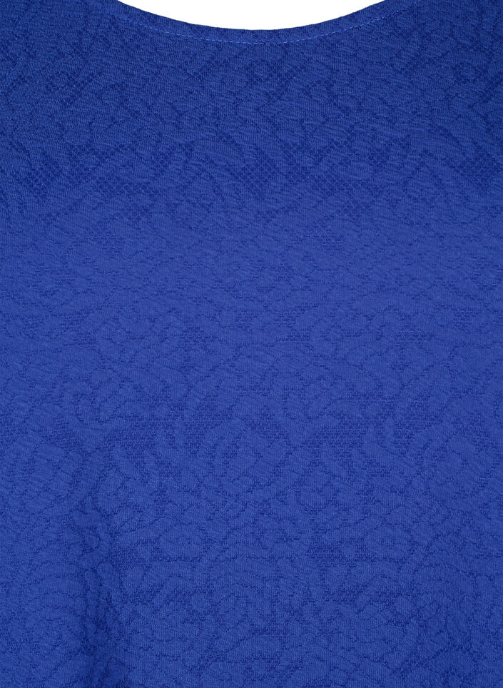 Long-sleeved blouse with texture, Blue, Packshot image number 2