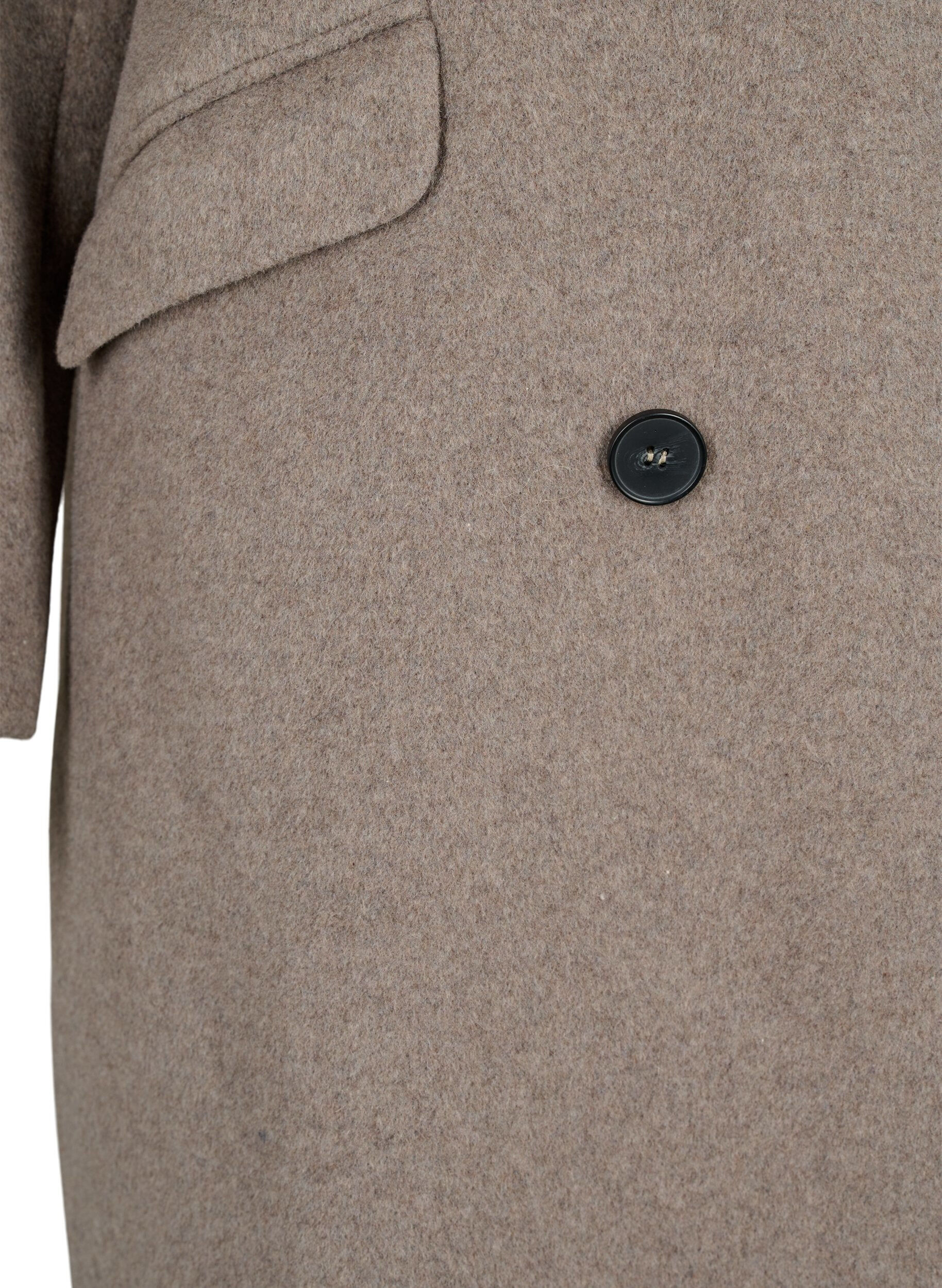 Zizzifashion Wool coat with buttons and pockets, Moon Rock Mel., Packshot image number 3