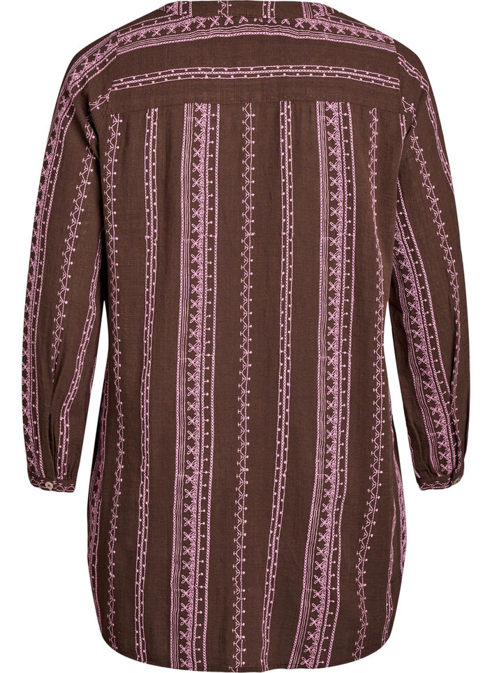 Tunic with embroidered pattern, Brown, Packshot image number 1