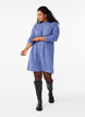 Short ribbed dress with a round neck, Grey Blue Mel., Model image number 3