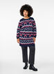 Long-sleeved knitted dress with a Christmas motif, Navy Blazer Comb, Model image number 2