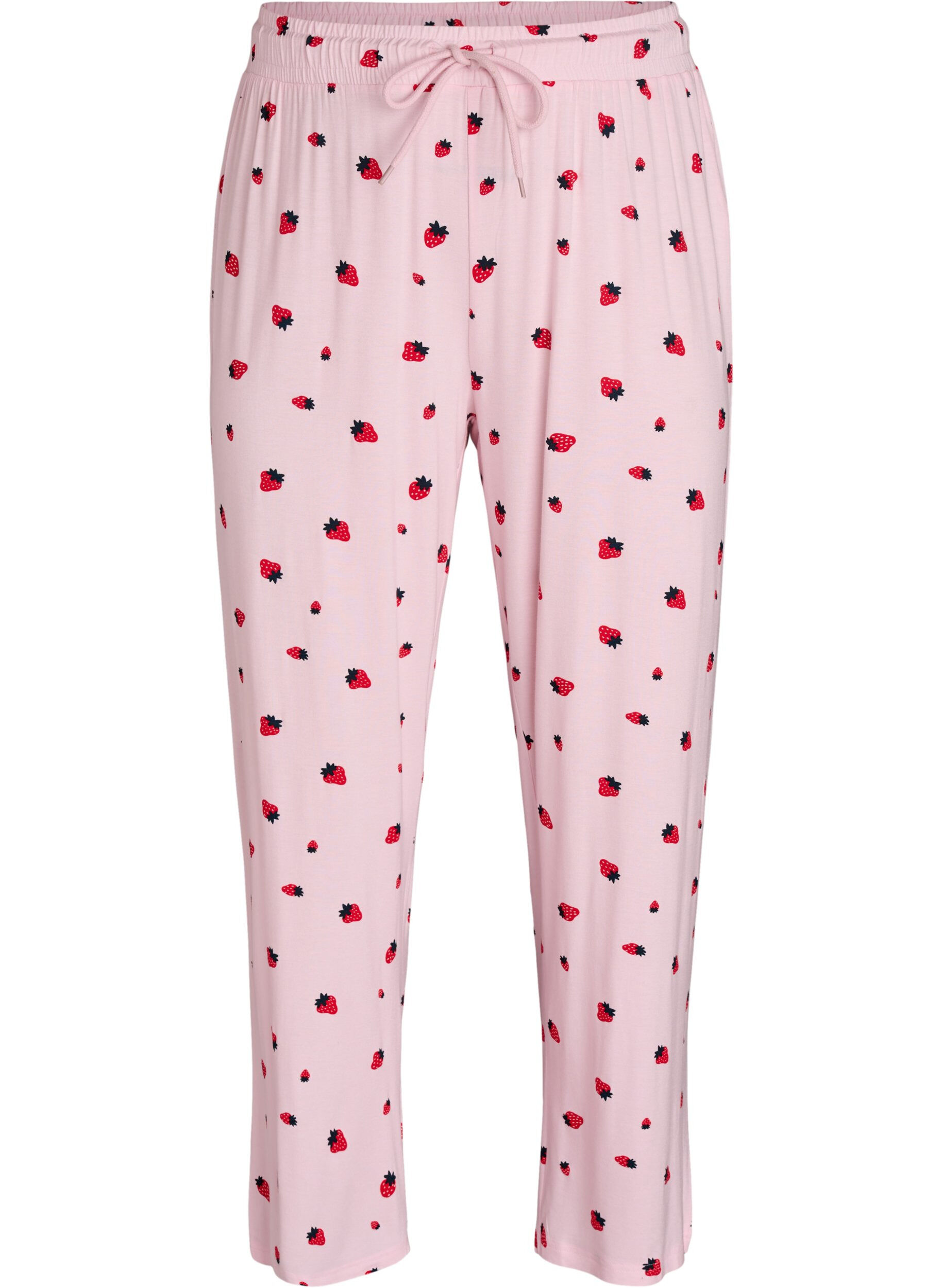 Pyjama trousers in soft jersey with high waist and fruit print