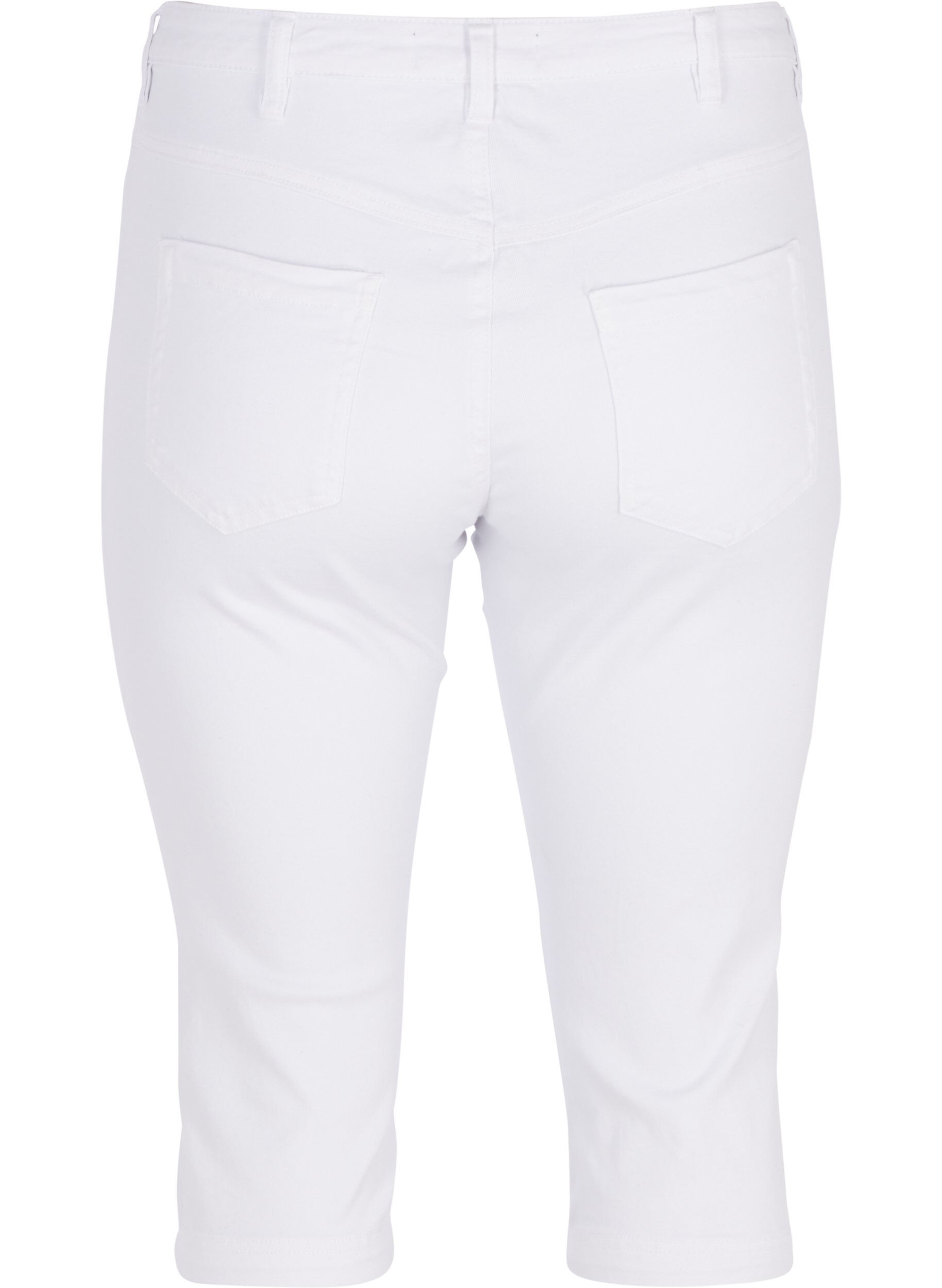 Zizzifashion Slim fit Emily capri jeans, White, Packshot image number 1