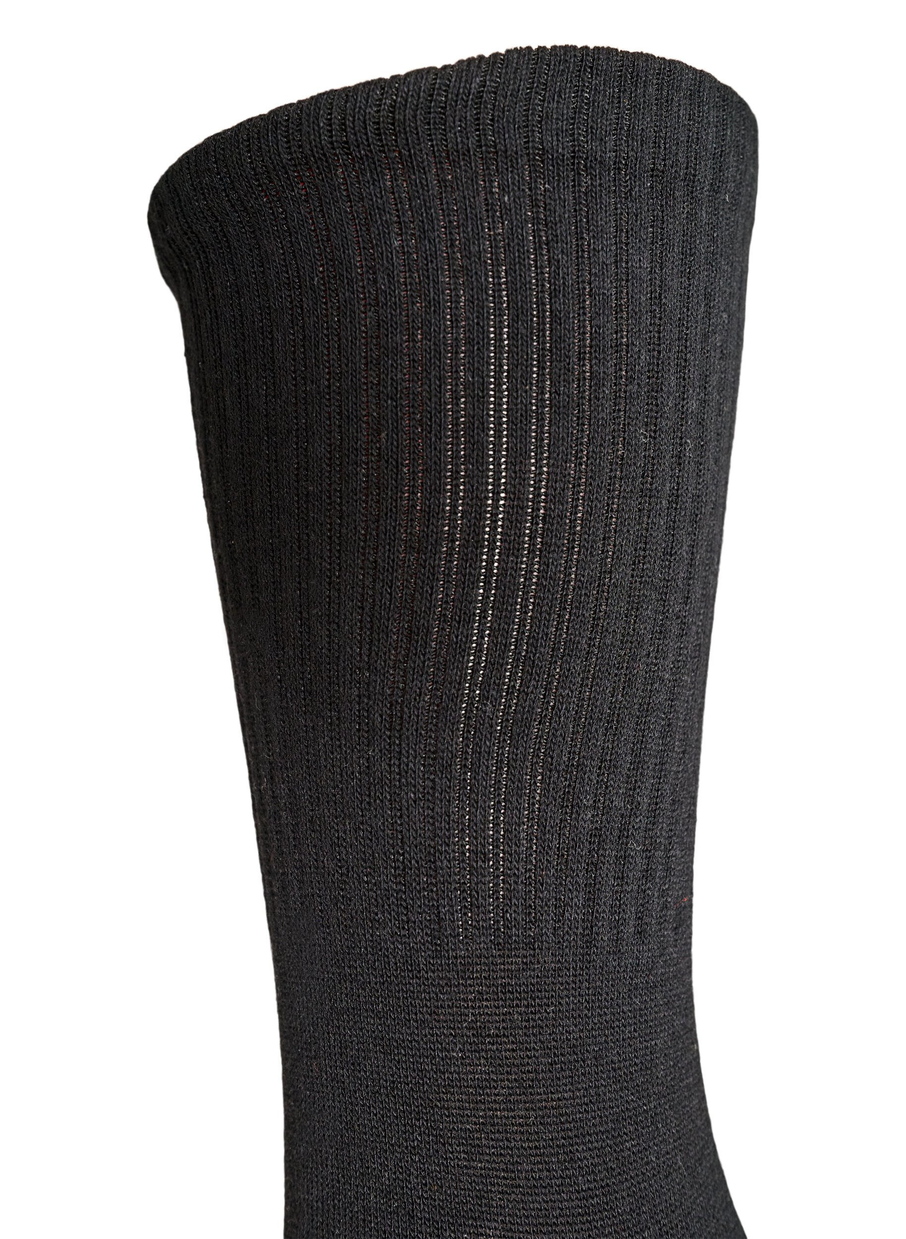 ZizzifashionRibbed cotton sock, Black, Packshot image number 2
