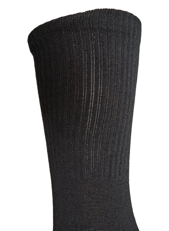 Ribbed cotton sock, Black, Packshot image number 2