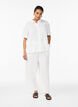 Wide-leg linen and viscose trousers, White, Model image number 0