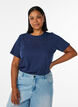 Organic cotton T-shirt with eyelet embroidery, Blue, Model image number 0