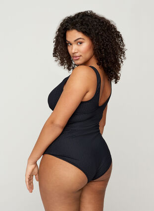 Swimsuit with texture, Black, Model image number 0