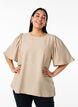 Blouse with short, wide sleeves, Beige, Model image number 0