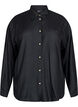Long-sleeved linen and viscose shirt, Black, Packshot image number 0