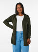 Long knitted cardigan in a viscose blend, Green, Model image number 0