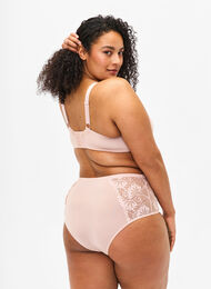 Hipster briefs with regular waist and lace, Pink Tint, Model
