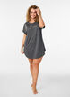 Short sleeve nightgown with text print, Black, Model image number 1