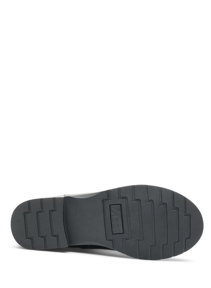 Leather Chelsea boot with elastic panel, Black, Packshot image number 3