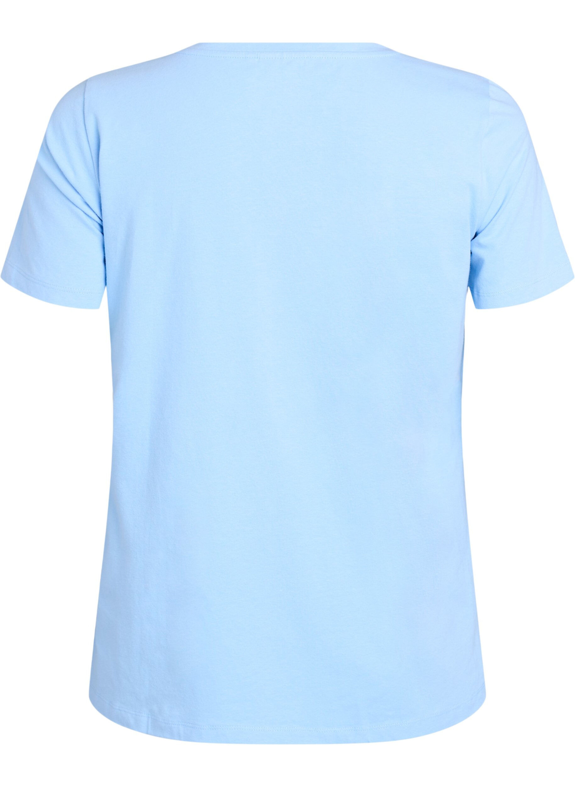 Zizzifashion Basic plain cotton t-shirt, Light Blue, Packshot image number 1