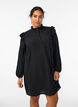 Short dress with ruffles and glitter, Black, Model image number 0