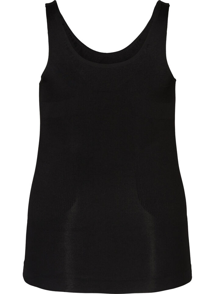 Shapewear top with wide straps, Black, Packshot image number 1