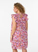 Floral cotton dress with ruffles and V-neck, Pink, Model image number 2