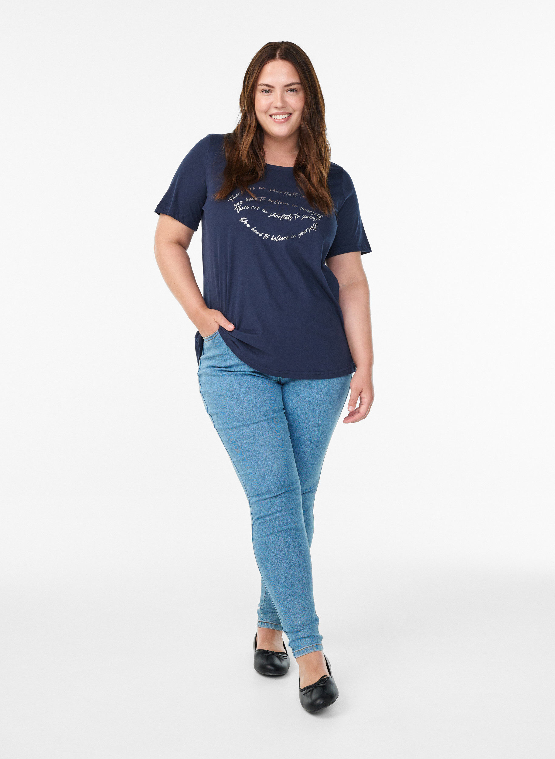 ZizzifashionT-shirt with motif, Blue, Model image number 1
